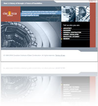 A snapshot of Canadian Institute of Steel Construction (CISC/ICCA) website