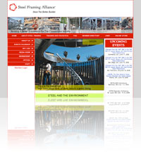 A snapshot of The Steel Framing Alliance (SFA) website